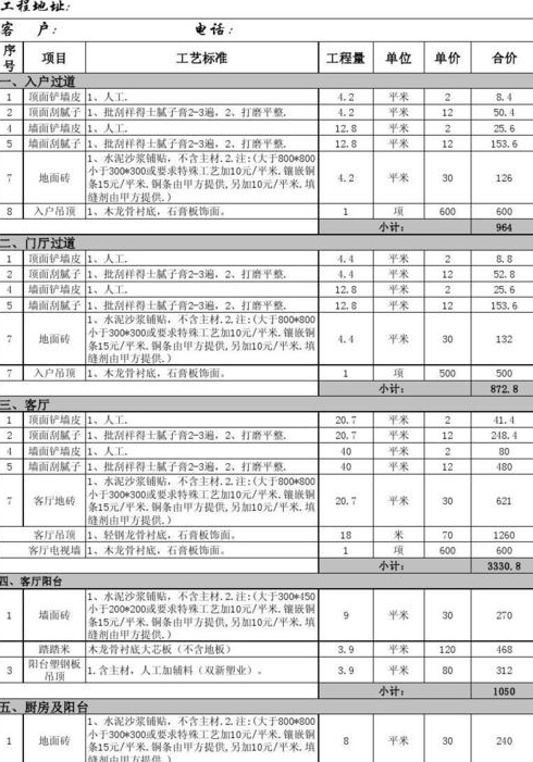 平方装修半包价格多少钱房子装修流程