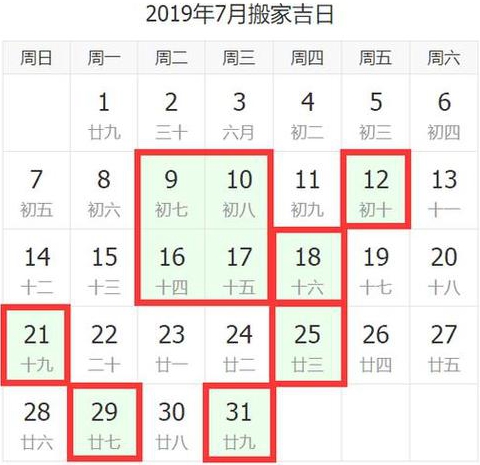 年月份搬家吉日是哪几天装修黄道吉日