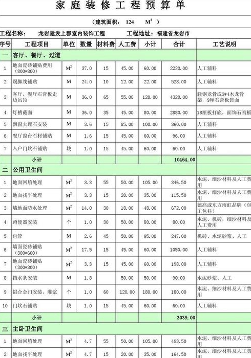 三室两厅装修价格要多少